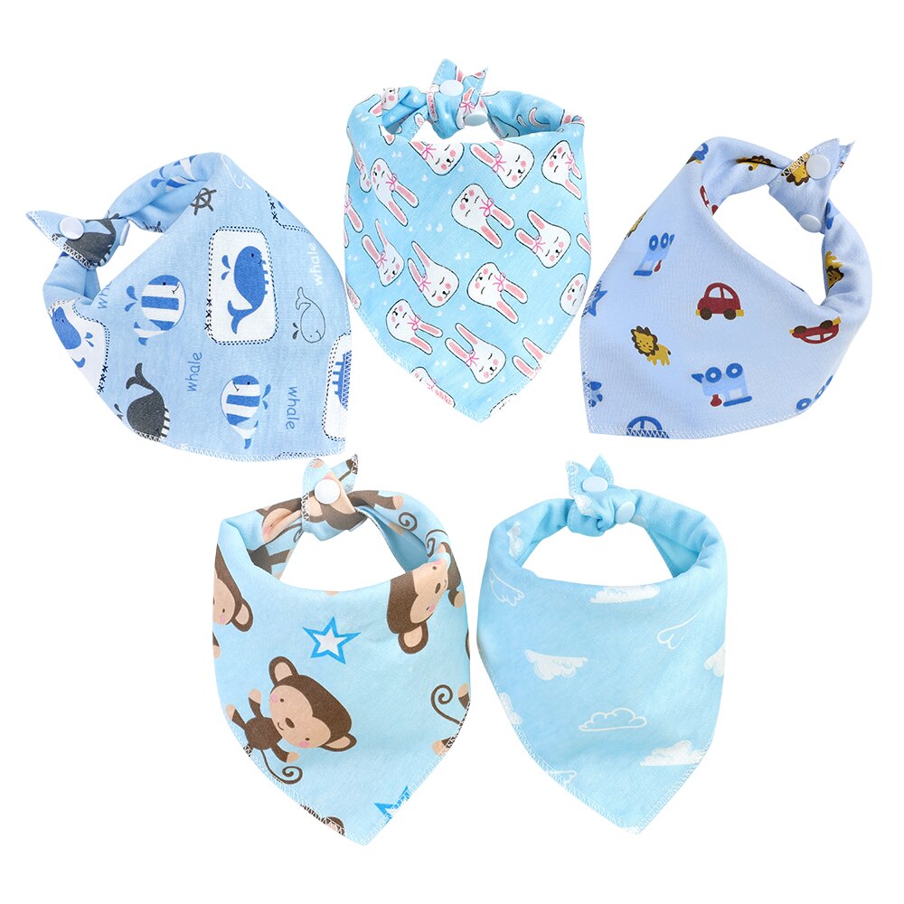 Civarua Kids 5 Stks/partij Baby Bandana Kwijlen Slabbetjes 100% Biologisch Katoen Slabbetjes Voor Jongens & Meisjes, super Zachte Absorberende Feeding Slabbetjes: SK0017