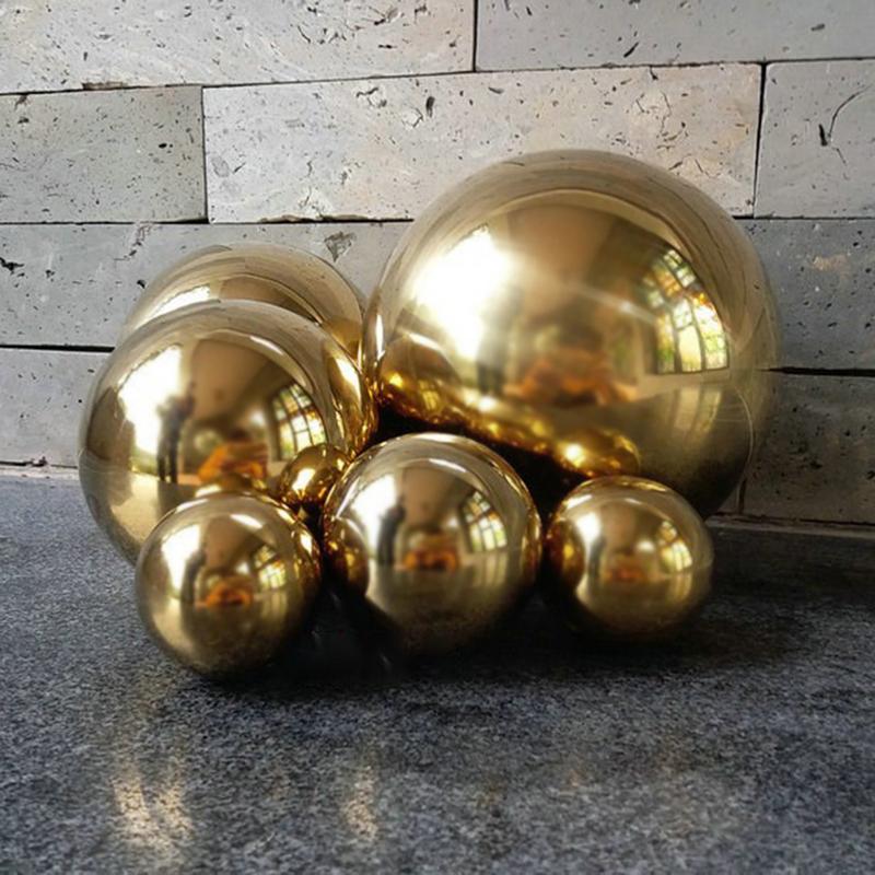 Gold Dia 25-300 Mm 304 Roestvrij Staal Holle Bal Naadloze Spiegel Ball Sphere Home Yard Zwembad Decoratie ornamenten