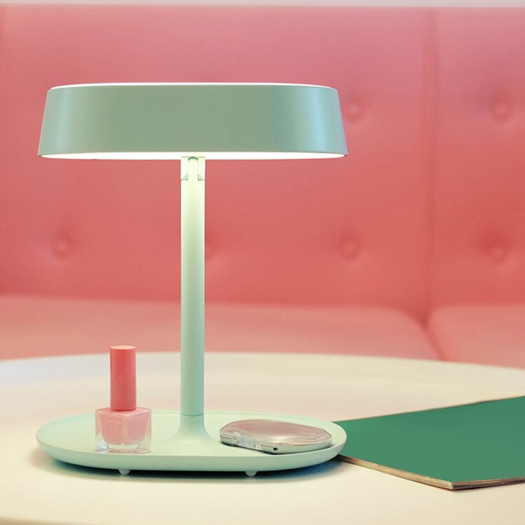 Led-tafellamp, kaptafelspiegel, usb-oplaadfunctie, omklapbare nachtkastje, slaapzaallamp, opbergspiegel