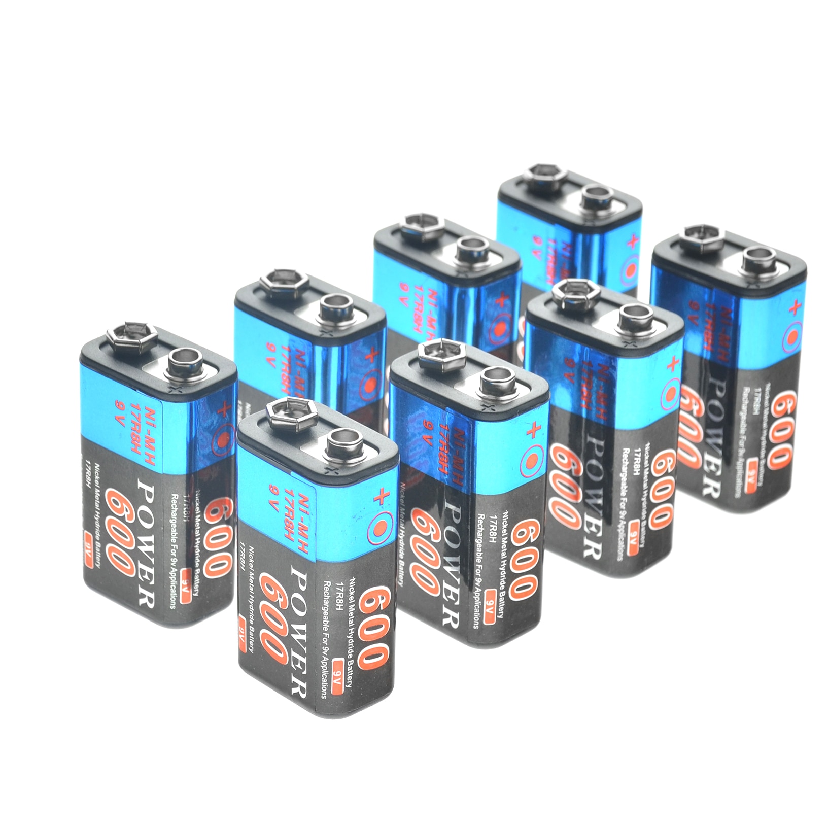 2/4/6/8pcs 9V 6F22 600mAh NI-MH Rechargeable Battery & 9 Volt Charger High Volume US Plug