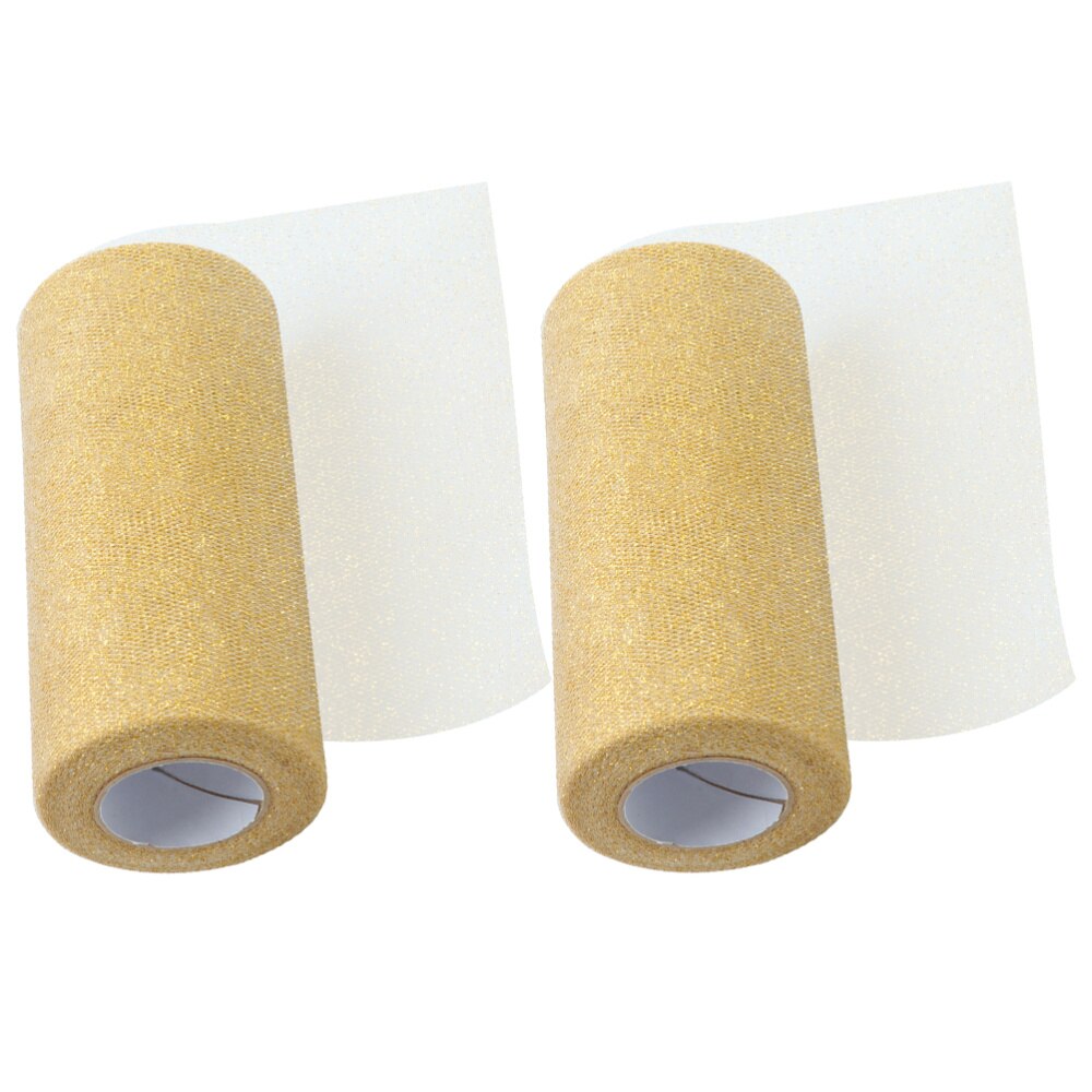 2 rollen bruiloft decoratieve tule rol glitter tule lint stof tule klos