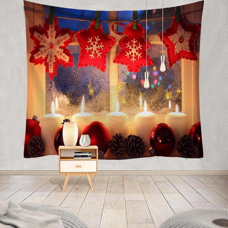 Tapisserie de noël Style de cheminée sentiment belle décoration de la maison Cool Polyester mince tenture murale tissu: A3 / 180x230cm