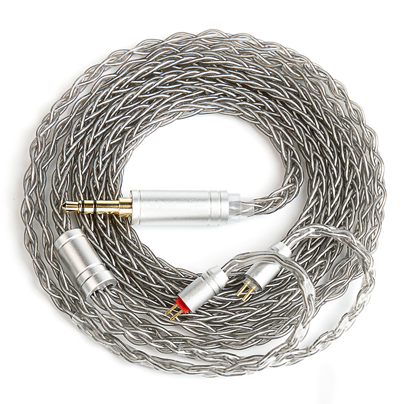 KBEAR ST12 8-core HiFi Oortelefoon 4N OFC verzilverd Verbeterde Kabel 3.5/4.4mm MMCX/0.78mm 2Pin voor Lark Rosefinch KS1