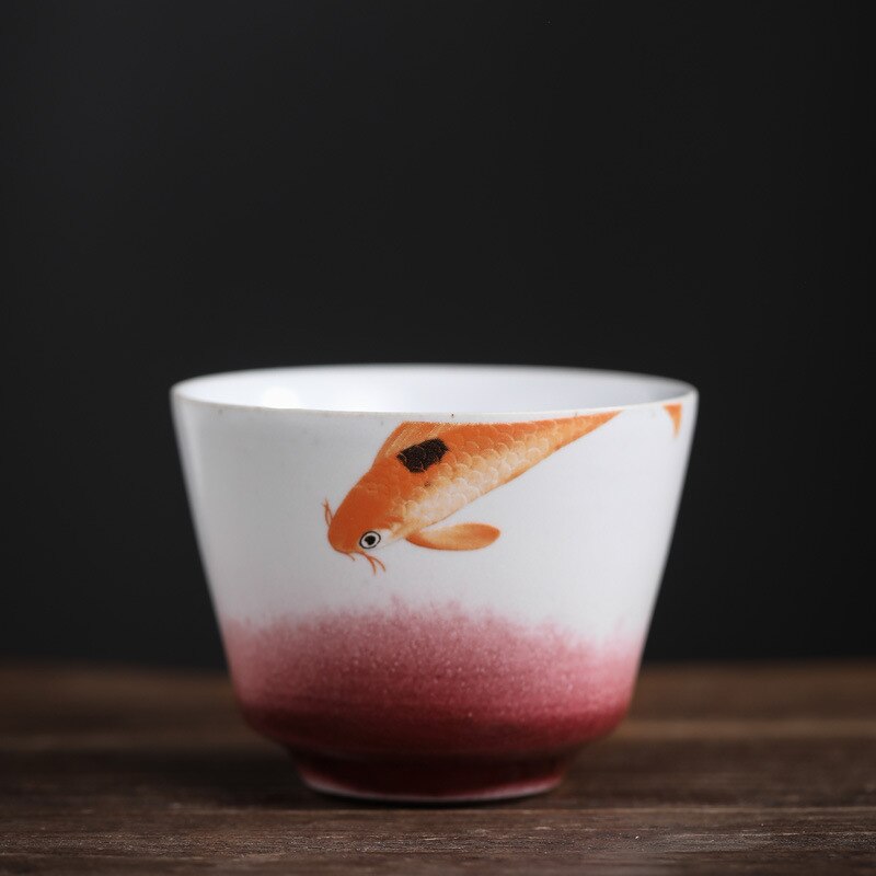 Taza de cerámica horneada hecha a mano de estilo japonés, conjunto de taza maestra Personal, taza de gran tamaño, caja de , tazas de té, 4 Uds.: Teacup A