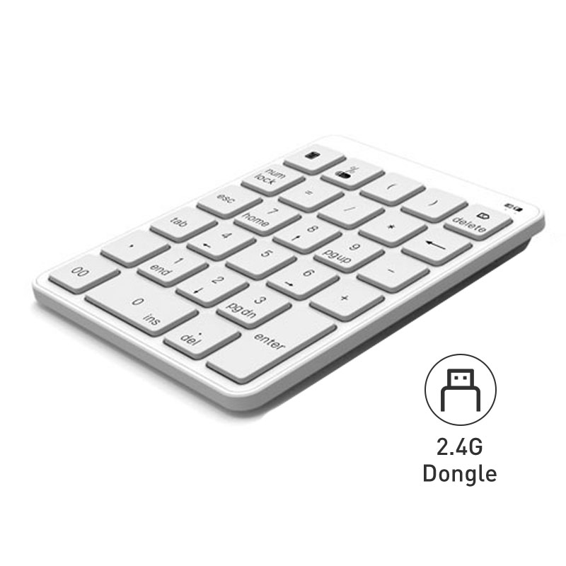 Numeriek Toetsenbord Keyboard 2.4G Draadloze Portable Bluetooth Plastic Case Aaa Batterij Voor Android Windows Laptop Telefoon Tablet: White 2.4G version