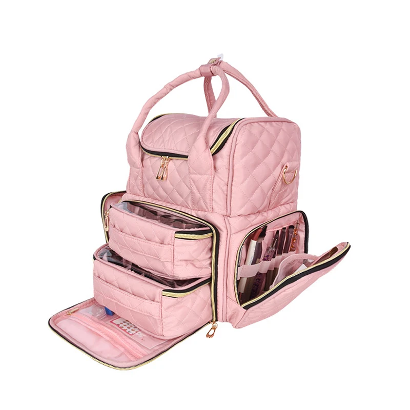 Tragbare Nagel kunst Nagellack Organizer Tasche Aufbewahrung koffer hält Taschen kosmetische Handtasche Veranstalter Reise tragen für Zubehör: Licht Grau