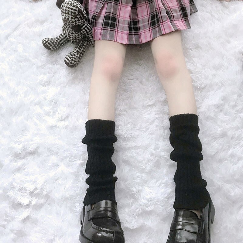 Sweet Girls Leg Warmers Knitted Long Foot Cover for Women Lolita Jk High Elastic Over Knee Leg Warmer Knee-length Heap Heap Sock: 10