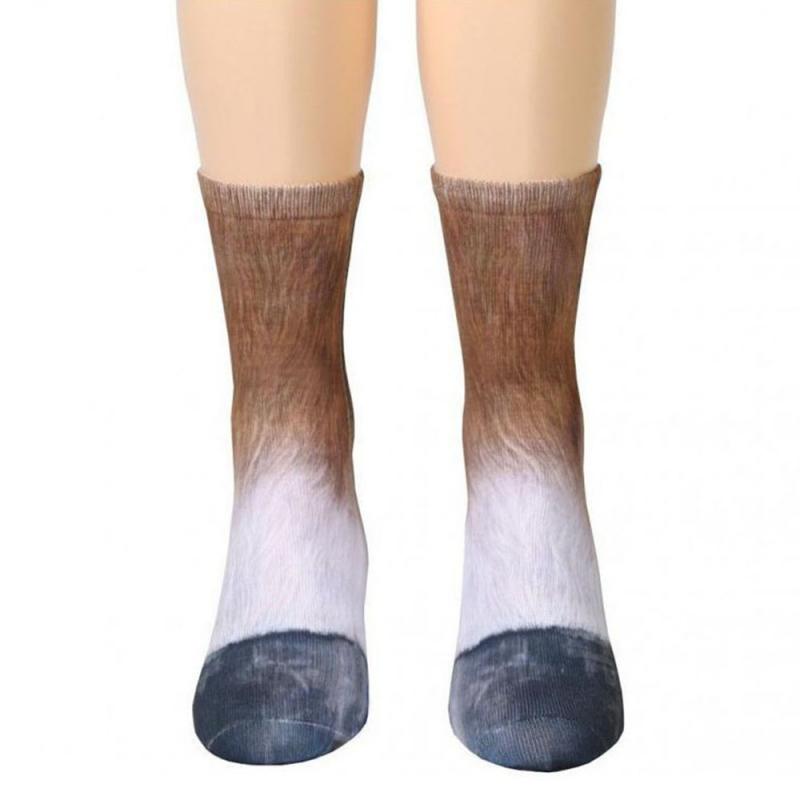 Zachte Casual Leuke Katoenen Dier Voeten Gesimuleerde Sokken Unisex Volwassen 3D Dieren Paw Print Lange Sokken: 09