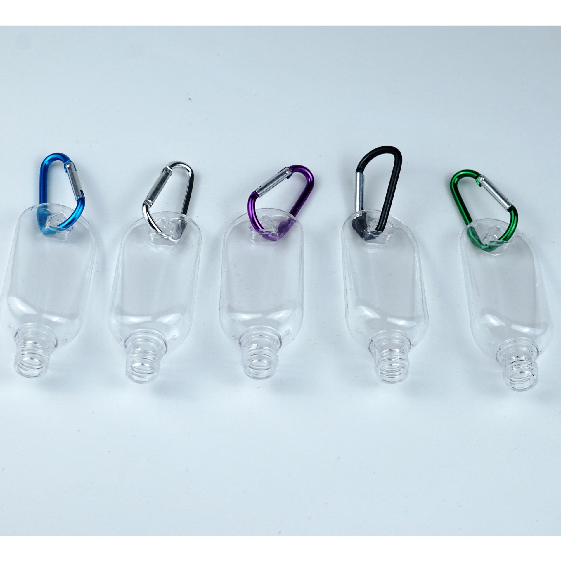 5/10/15pcs 30ml Refillable Bottles Hand Sanitizer Containers Travel Bottles Alcohol Containers (Transparent Bottles Random Hook)