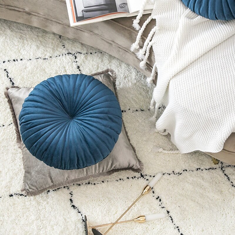 Różowy styl skandynawski kształt dyni poduszka dekoracyjna poduszka siedziskowa kreatywna okrągła aksamitna poszewka na poduszkę