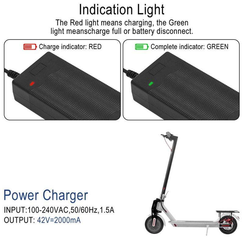 Electric Scooter Charger With Adapter Cable, Universal Electric Scooter Charger US Plug