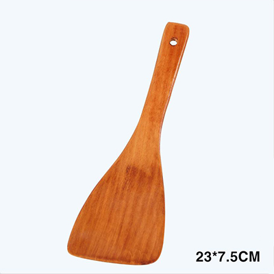 1pc træske skovl til non-stick gryde træ ris ske køkkenredskab værktøj catering til køkken 10150c: -en