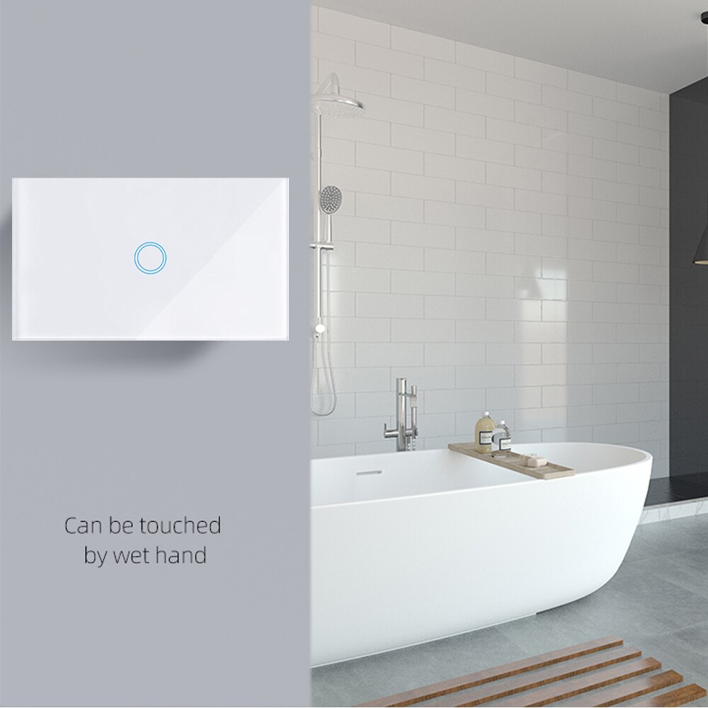 RF433 Wall Light Touch Switch 1gang Switch Support RF 433 433Mhz Remote Control No neutral wire 110V-240V US standard