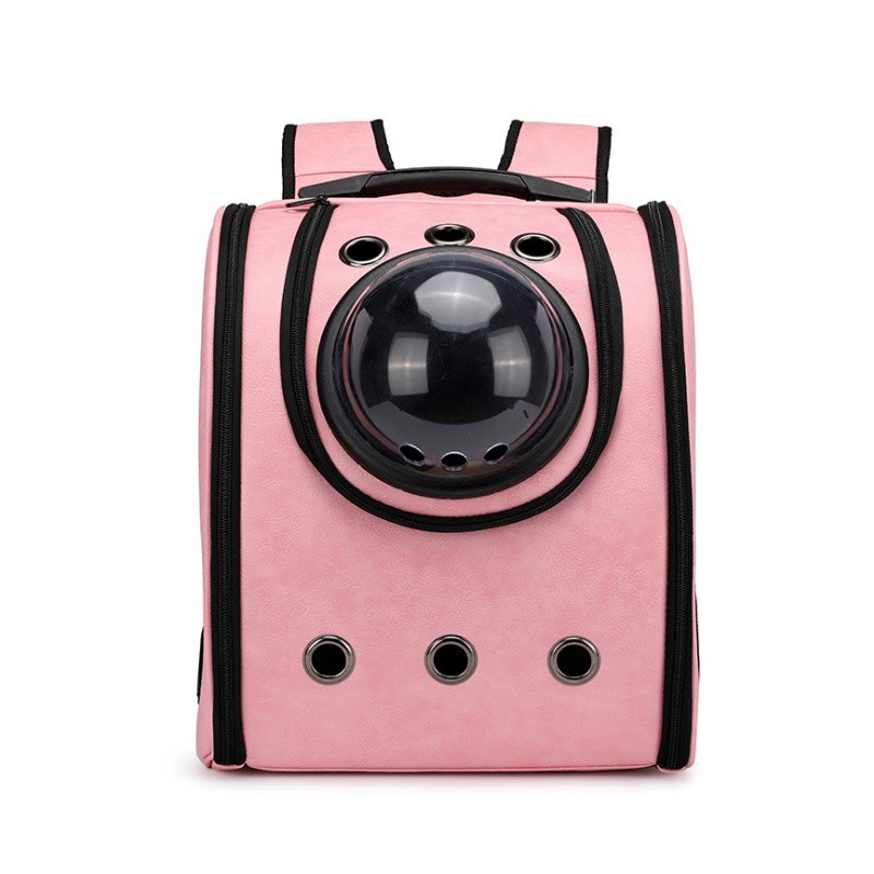 pet puppy cat bag pet space capsule dog travel carrier space leather capsule pet dog carrier backpack sports outdo: Pink