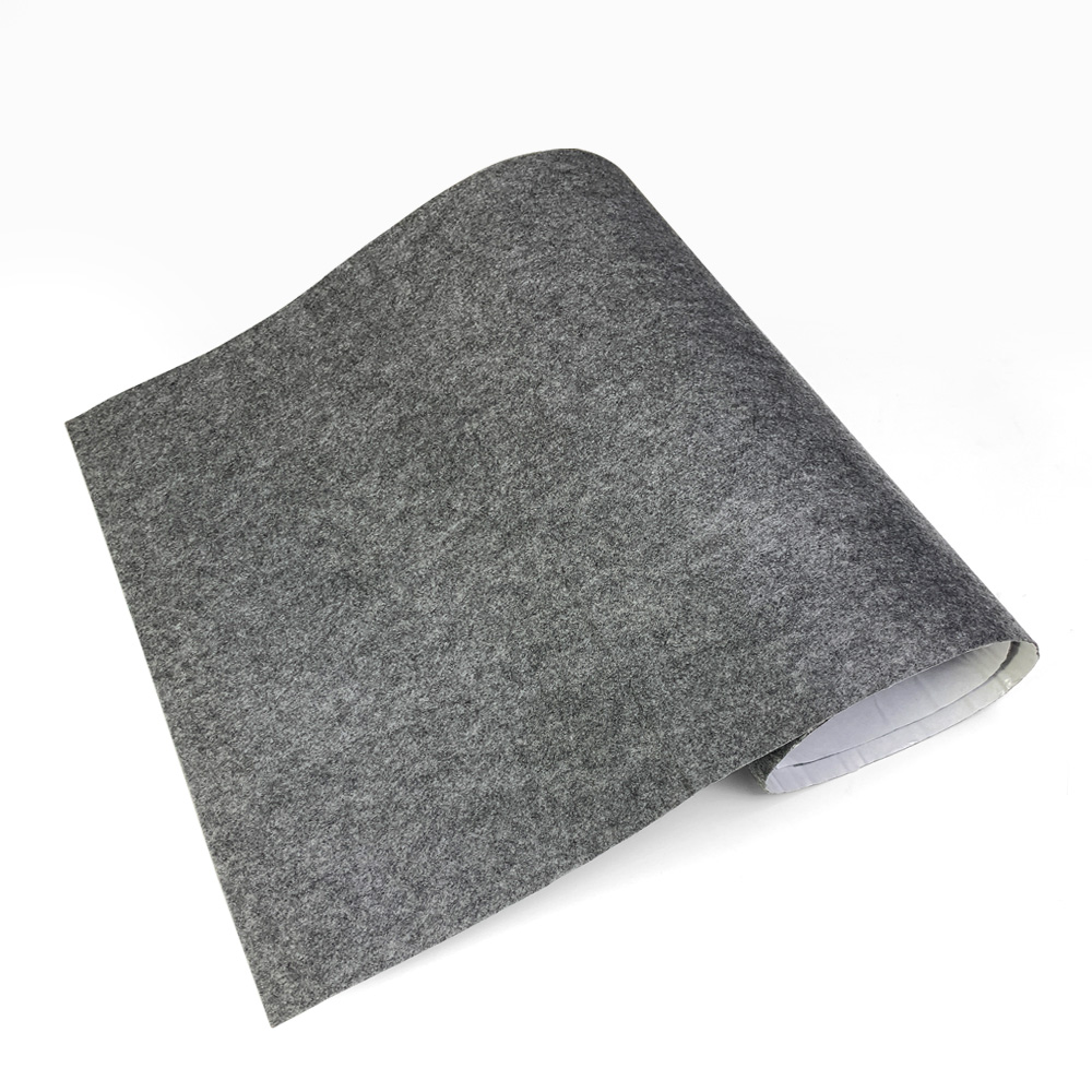 Bilforing teppe filt stoff selvklebende teppe 50 x 100cm ikke-vevd stoff lydisolerende filt hjem campingvogn gjør-det-selv for bilklistremerker: Svart