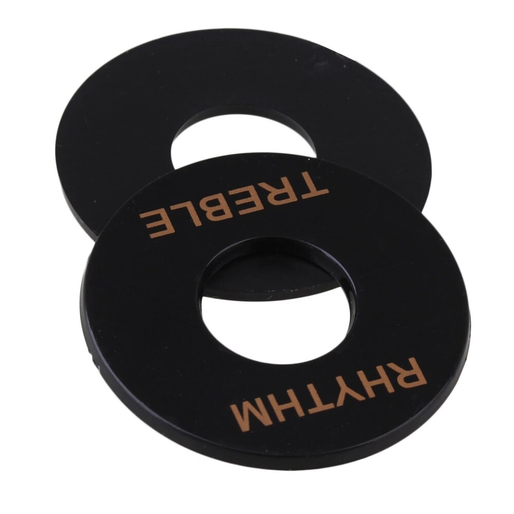 2 X Black Toggle Switch Naam Plaat Rhythm Treble Ring Voor Gitaar: Black