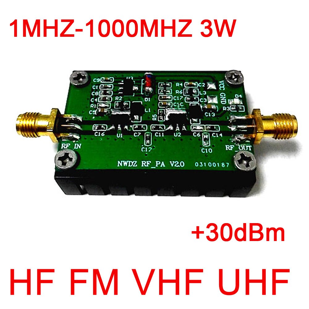 2MHZ -700MHZ 3W HF VHF UHF FM transmitter Broadband RF power Amplifier For Ham Radio Walkie talkie Short wave remote control