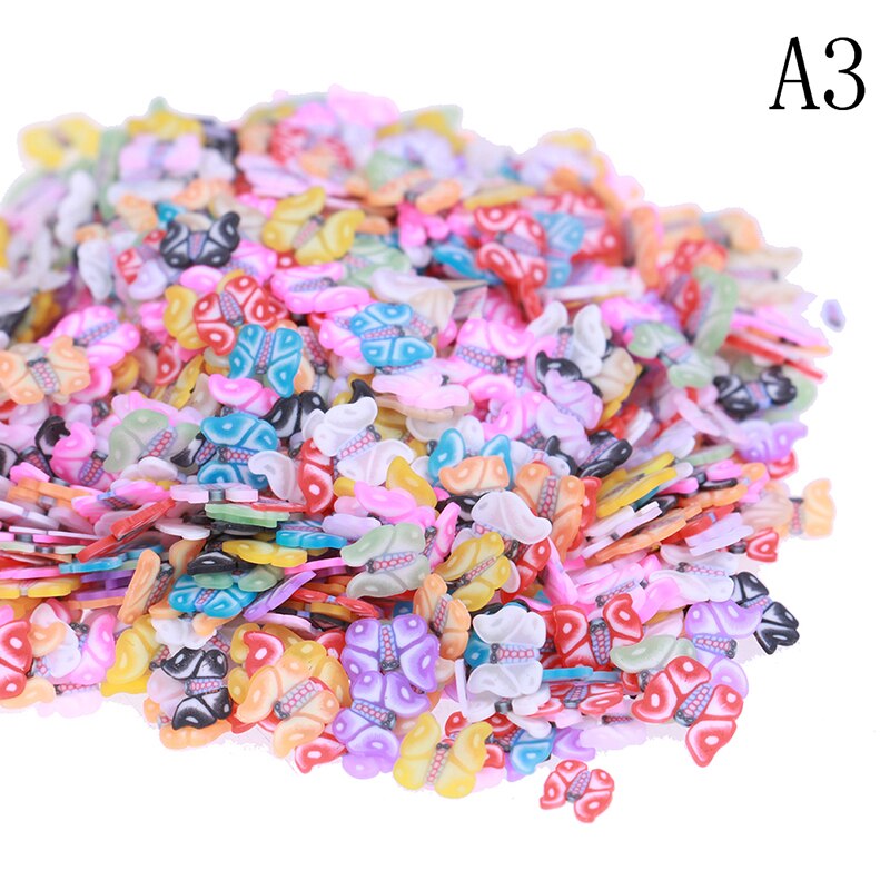 1000 Stück Plastilinzusatz Weiche Keramikfrucht Mischobstblätter DIY Klarschleim Tonne Nagel Schmuck Mobiler Schleim DIY Zubehör: A3