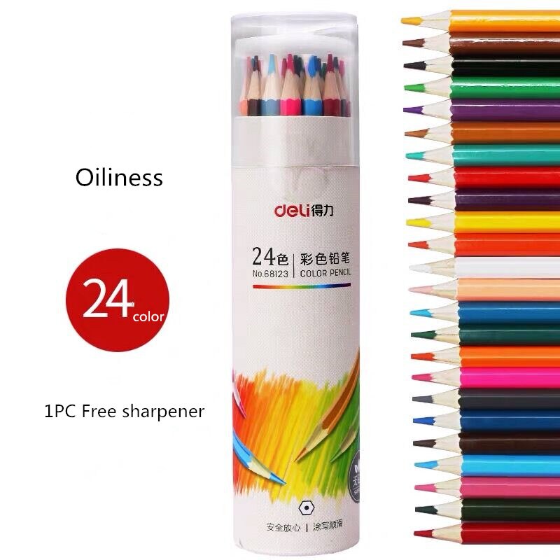 Sharkbang 12/24/36/48 Colored Pencil With Free Pencil Sharpener Lapis De Cor Artist Painting Sketch Oil Water Color Pencil Set