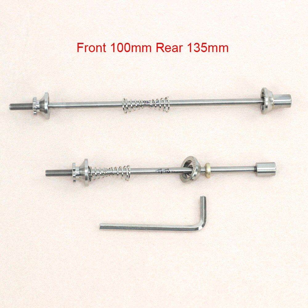 Titanium Skewers Ti Quick Release MTB Road Folding Bike Hex M4 74mm 100mm 130mm 135mm MTB Slow Release QR Skewer: full ti 100mm 135mm