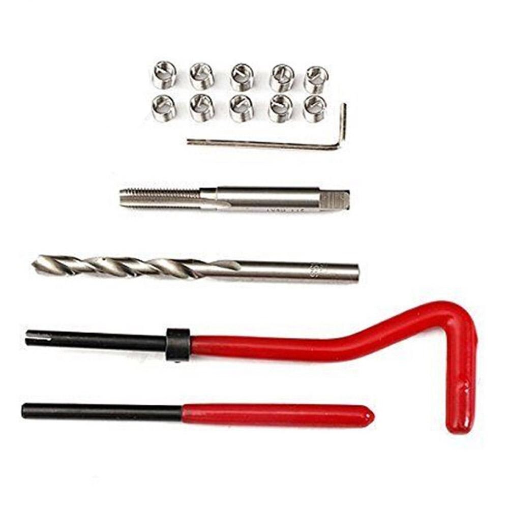 15pcs Helicoil Thread Repair Kit M10x1.0/M10x1.25 with10 Wire Thread Inserts Vehicle Maintenance Tire Repair Tools