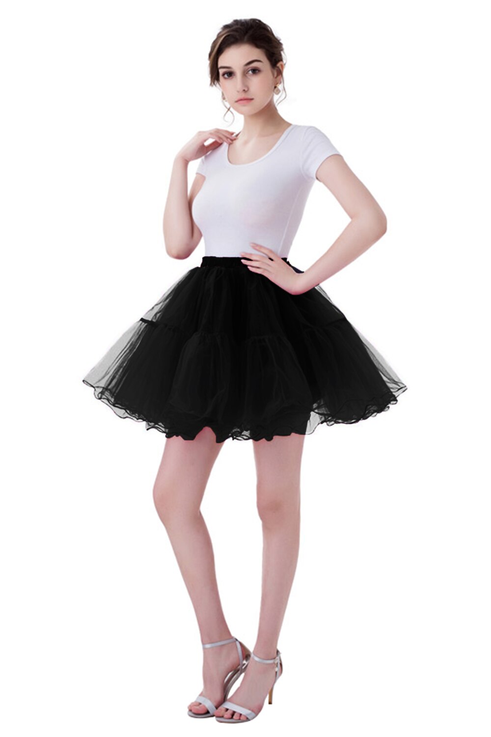 Jupon court Tutu en Tulle pour femmes, jupe-sous-jupe en maille plissée, robes de danse de Ballet, , en Stock