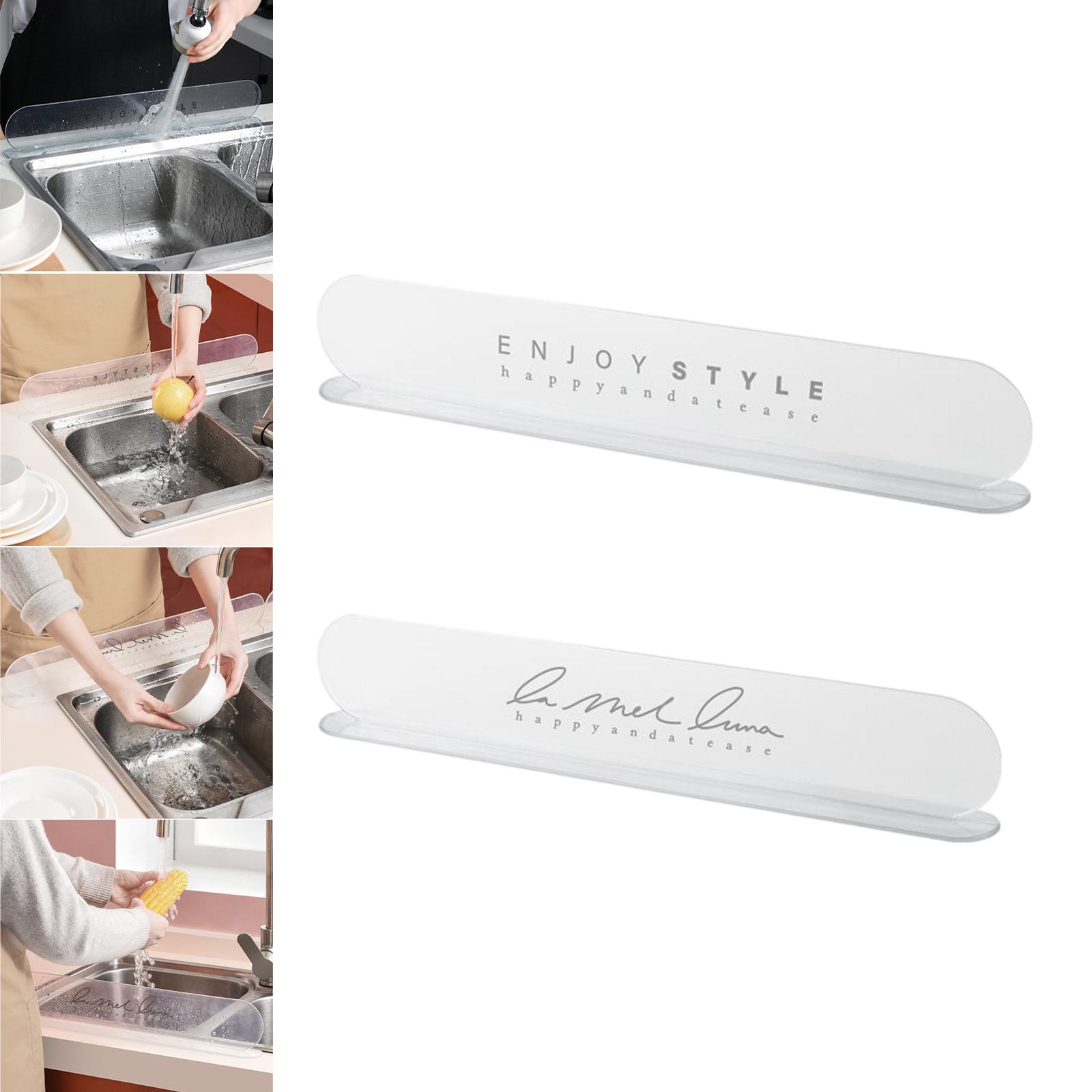 Sink Water Splash Guard Plastic Modern Water Splatter for Countertop Kitchen Bathroom