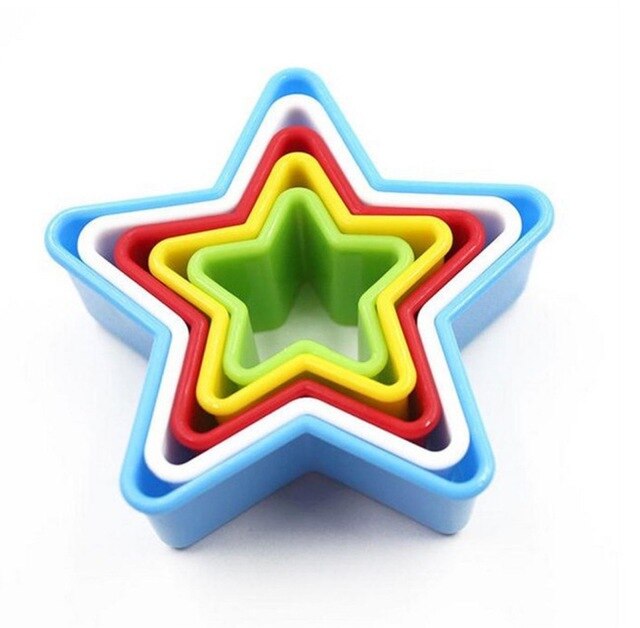 5 Stks/set Cookie Cutter Cakevorm Biscuit Fondant Diy Cake Keuken Koken Keuken Bakken Tools Cake Cookie Mold Biscuit: 5pcstar