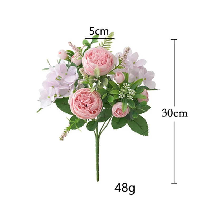 Blaue Seidensträuße, künstlicher Wald, Hortensie, Pfingstrosenknospe, Hochzeit, Braut, Handstrauß, Hausgarten, Schreibtisch, Blumenarrangement, Dekor