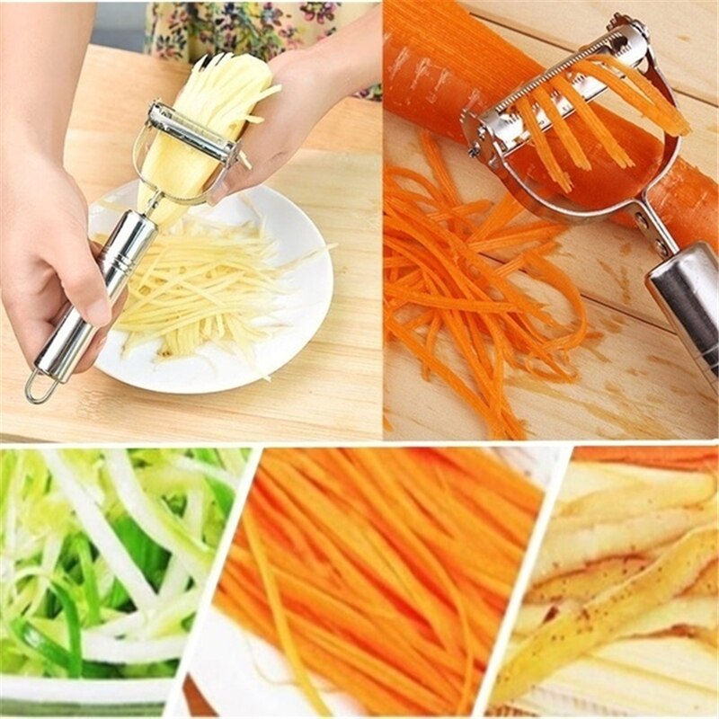 Cabbage Slicer Kitchen Gadget Stainless Steel Cutter Knife Grater Two Sides Vegetable Potato Peeler Machine Peeling Automatic