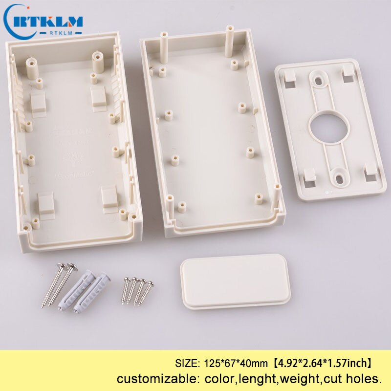 Wall mounting wire connectors plastic enclosure abs plastic project cases DIY custom electronics enclosures box 125*67*40mm