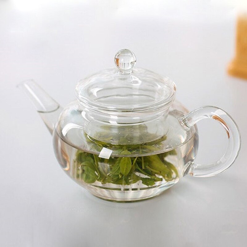 Genomskinlig tekanna värmebeständig glaskanna med kinesisk infusions kaffeblomma te blad örtkruka 250ml hållbar vattenkokare