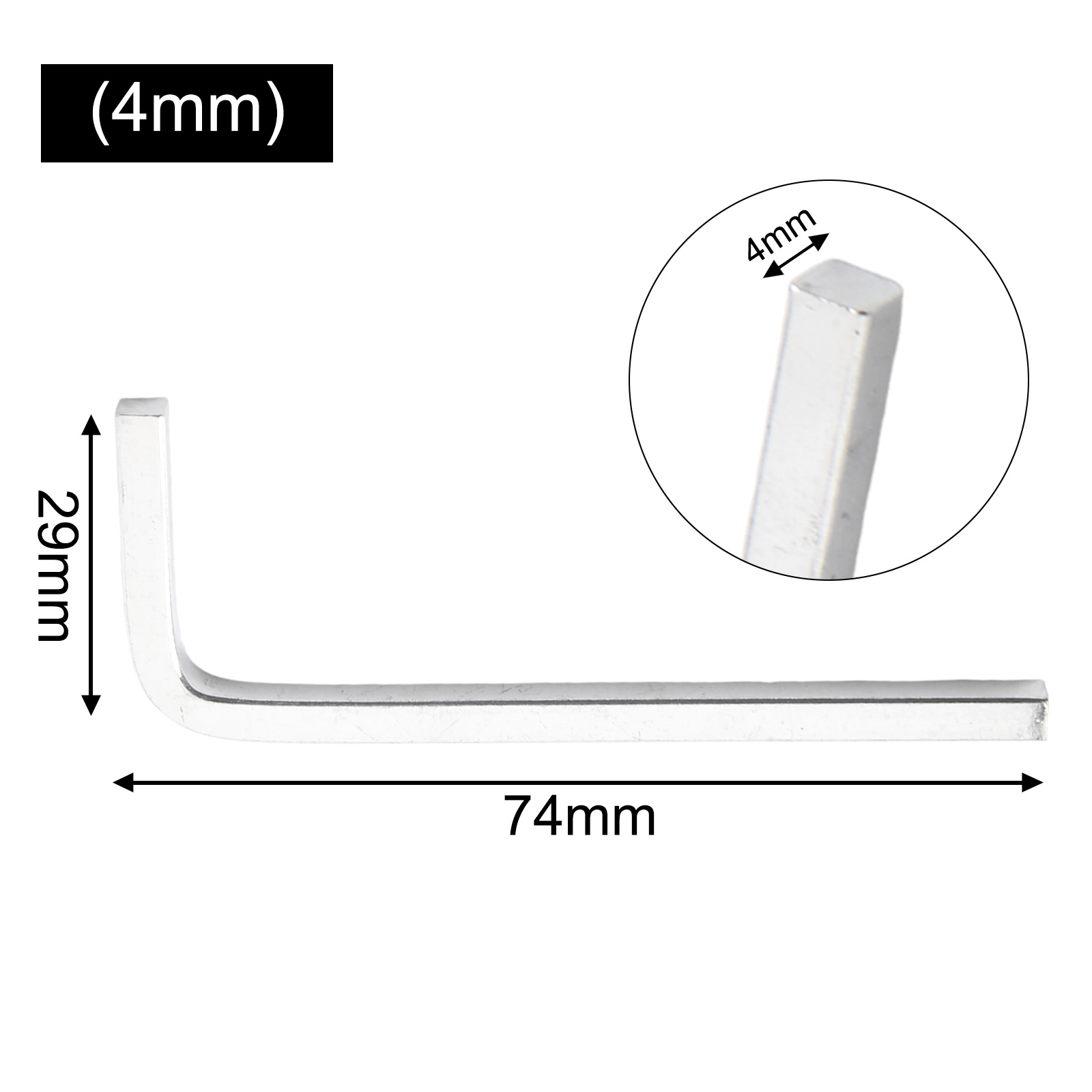 Tournevis à tête carrée en forme de L, Dnomium, acier au vanadium, 3-10mm, carré, 4 pointes essorées, outils à main, 1PC: Black