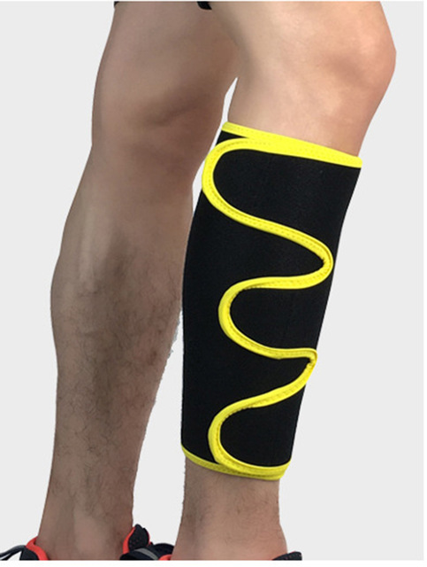 2 Pcs/Lot Neoprene Nylon Basketball Leg Sleeve Outdoor Sports Running Compression Calf Sleeves Calf Stretch Leggings Support: yellow