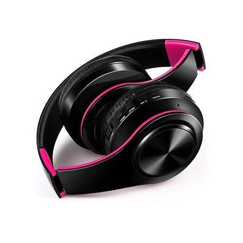 Beste koptelefoon Draadloze koptelefoon met microfoon Digitale Stereo Bluetooth Headset Kaart MP3 speler FM Radio Muziek voor alle: Black Pink