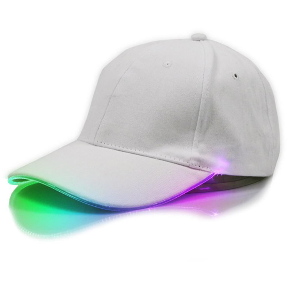 Nueva gorra de béisbol gorra de Hip Hop gorra de fibra óptica sombrero brillante LED de fibra óptica iluminador ajustable Unisex sombrero de sol