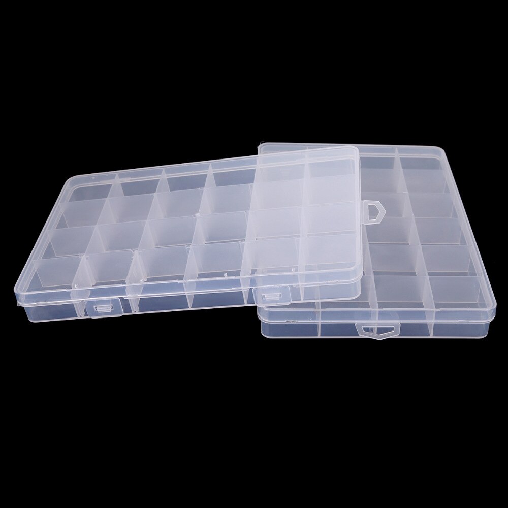 24 Slots Verstelbare Sieraden Opbergdoos Case Craft Organizer Kralen Multi Grids Transparant Plastic Opbergdoos Draagbare