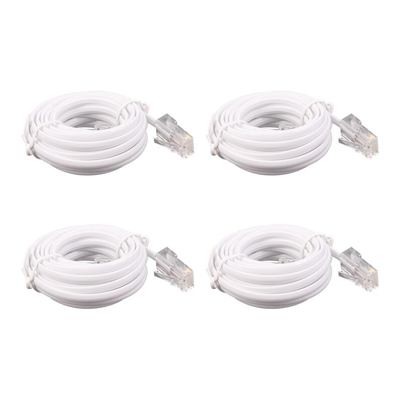 4X RJ11 6P4C Om RJ45 8P4C Modulaire Telefoon Internet Verlengkabel 3 Meter: Default Title