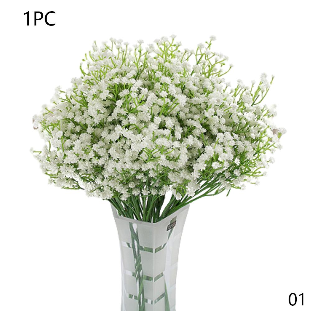 80 têtes bébé souffle artificiel gypsophile mariage fleur décoration de la maison anniversaire bricolage Photo accessoires mariage mariée Bouquets: White-80Heads