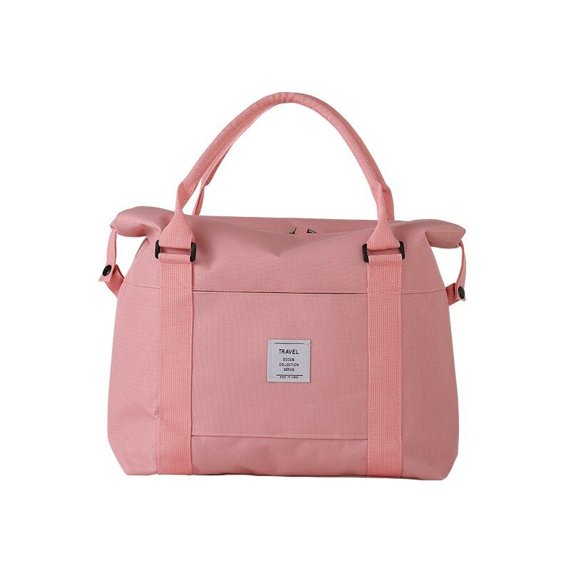 Travel Duffel Bag - Large Capacity Shoulder Bag - Foldable Shopping Organizer - 36x33x11cm - Nylon Oxford Cloth: Pink