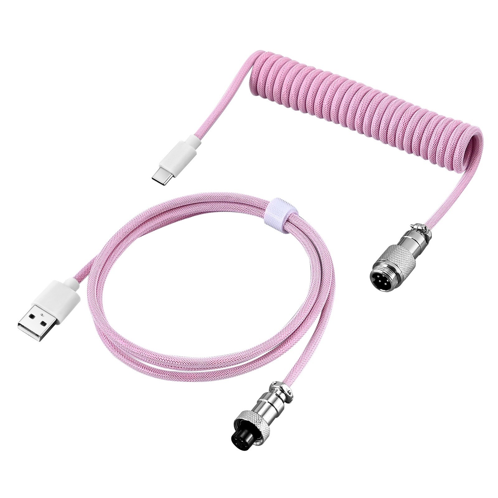 NNBILI Cable enrollado para teclado mecánico, Cable tipo C, puerto USB, aviador, Cable bobinado, accesorios para teclado de Juegos de ordenador de escritorio: Azul