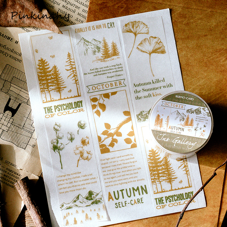 Vintage ormbunkeväxter samling bullet journal washi tejp självhäftande tejp gör-det-själv scrapbooking klistermärke etikett japansk maskeringstejp