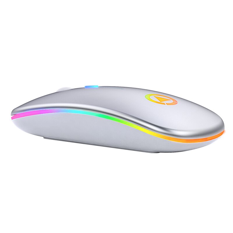 Ultra-thin LED Light Rechargeable & Battery Mouse 2.4GHz Digital Wireless Mute USB Optical Ergonomic Game Mouse Laptop Computer