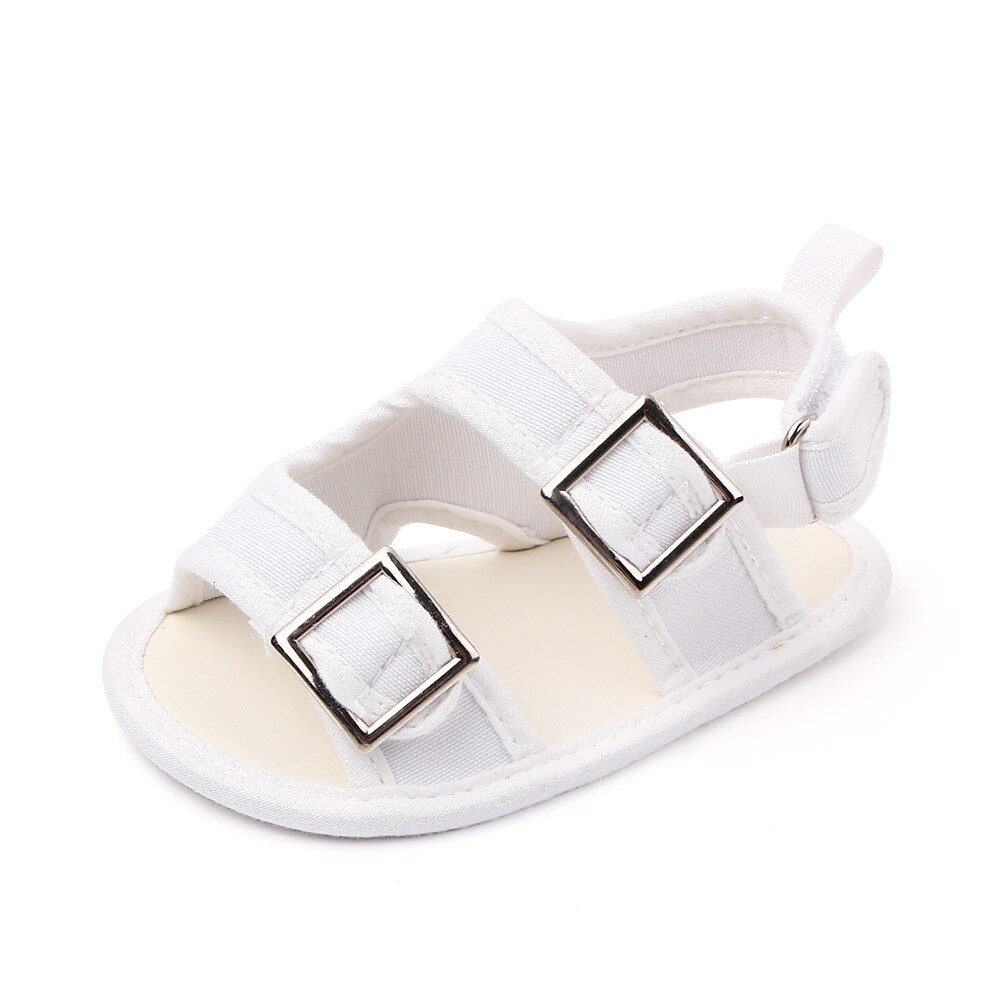 Pasgeboren Baby Sandalet Voor Jongen Zomer Schoenen Peuter No-Slip Sandalen Baby Slippers Meisjes Flats Douche Canvas Pop schoenen: WHITE / 13-18 months