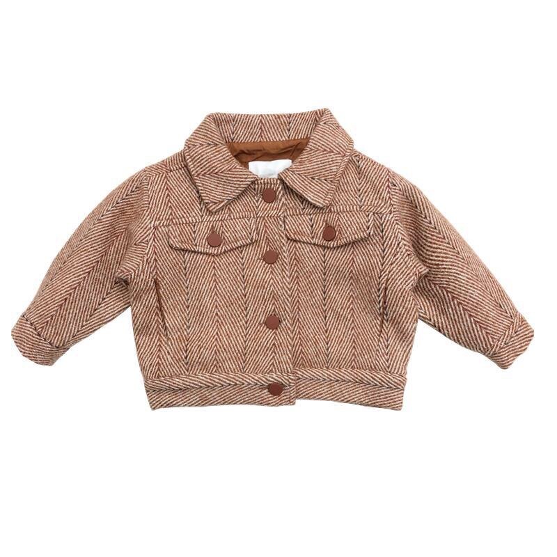 Infantile di inverno Cappotto per il bambino delle ragazze dei ragazzi di nuovo modo Bambini del rivestimento del bambino Caldo Della Tuta Sportiva del bambino del cappotto dei vestiti Plaid e tweed: Arancione / 2T