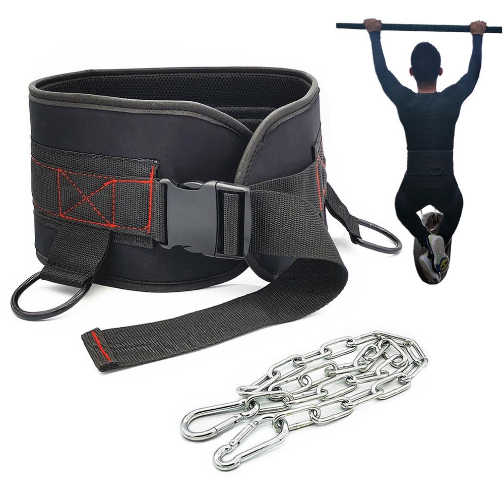Premium Gewichtheffen Riemen Dip Riem Met Ketting Voor Pullups Powerlifting Comfortabele Neopreen Taille Ondersteuning Crossfit Training
