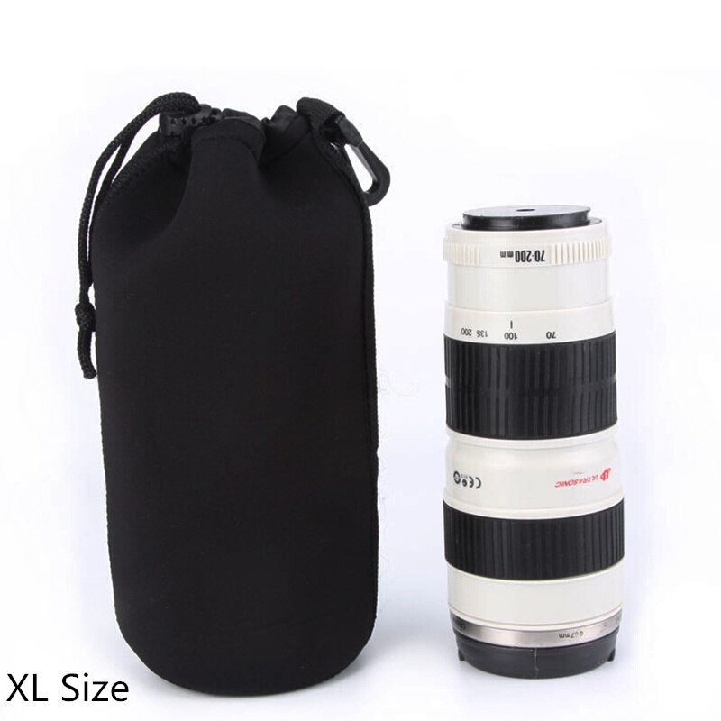 CAENBOO EF-S 18-55 Lens Bag 24-70mm Soft Protector DSLR Camera Lens Pouch Bags Case 70-200 100-300mm For Canon Nikon Sony Lens: black