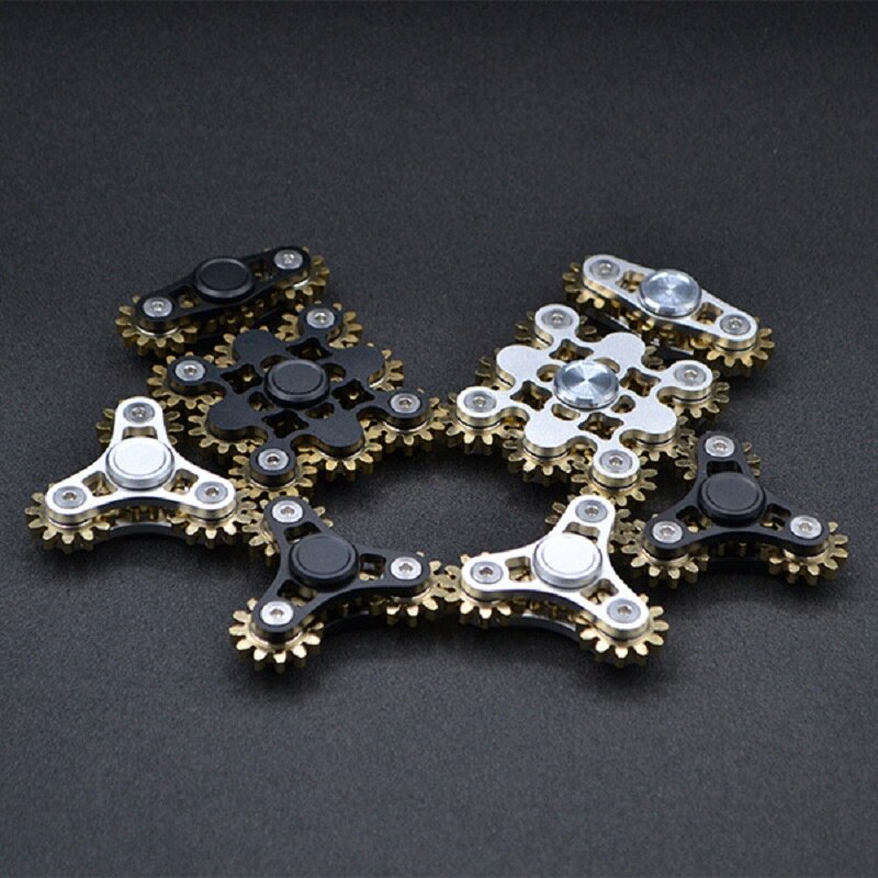 The Gear Linkage Decompression Cube Fingertip Gyro Brass Material Fingertip Plaything Super Mechanical Adult Toys