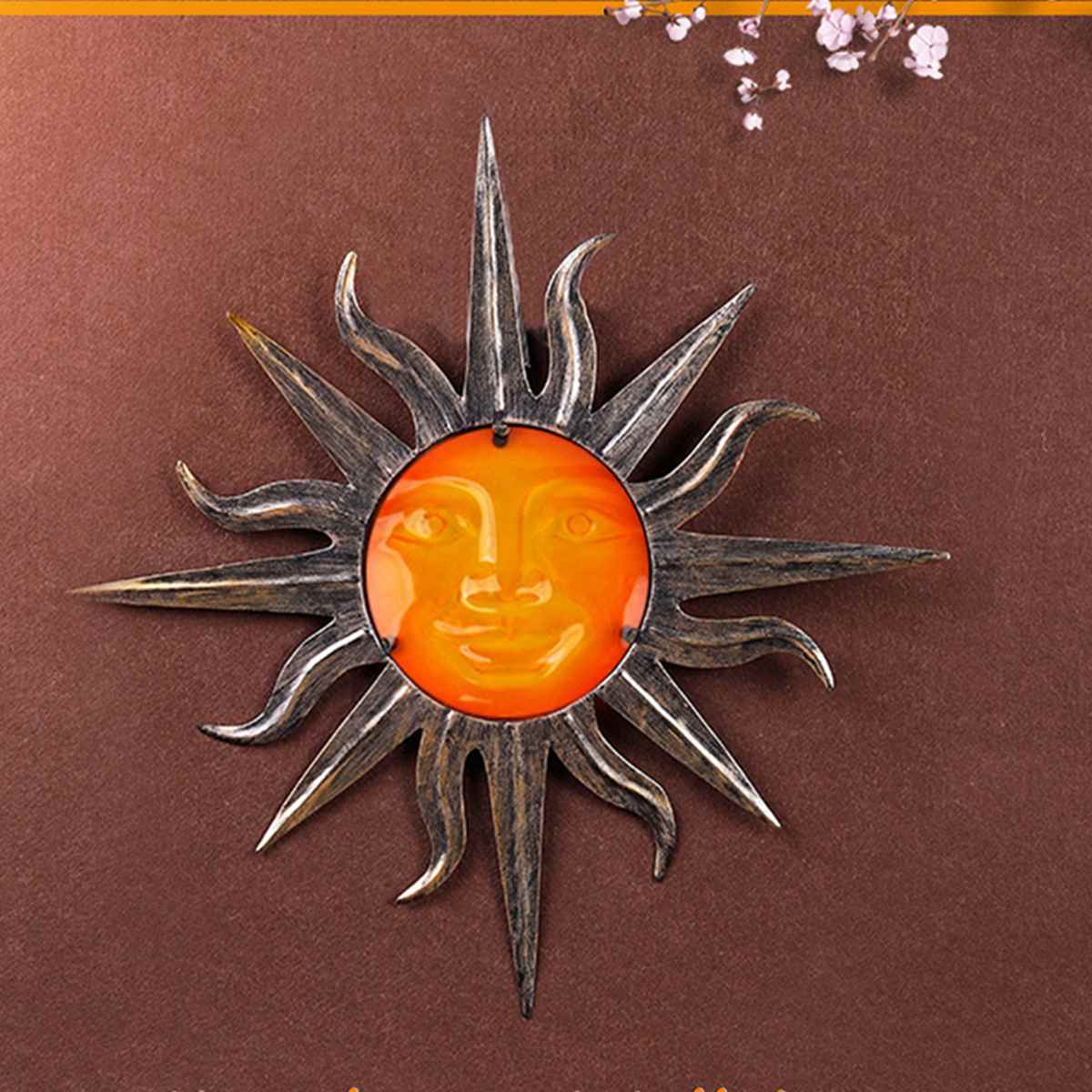 Hage metall sol veggdekorasjon med glass til hagedekorasjon utendørspynt og hage dekorasjon miniatyrer statuer