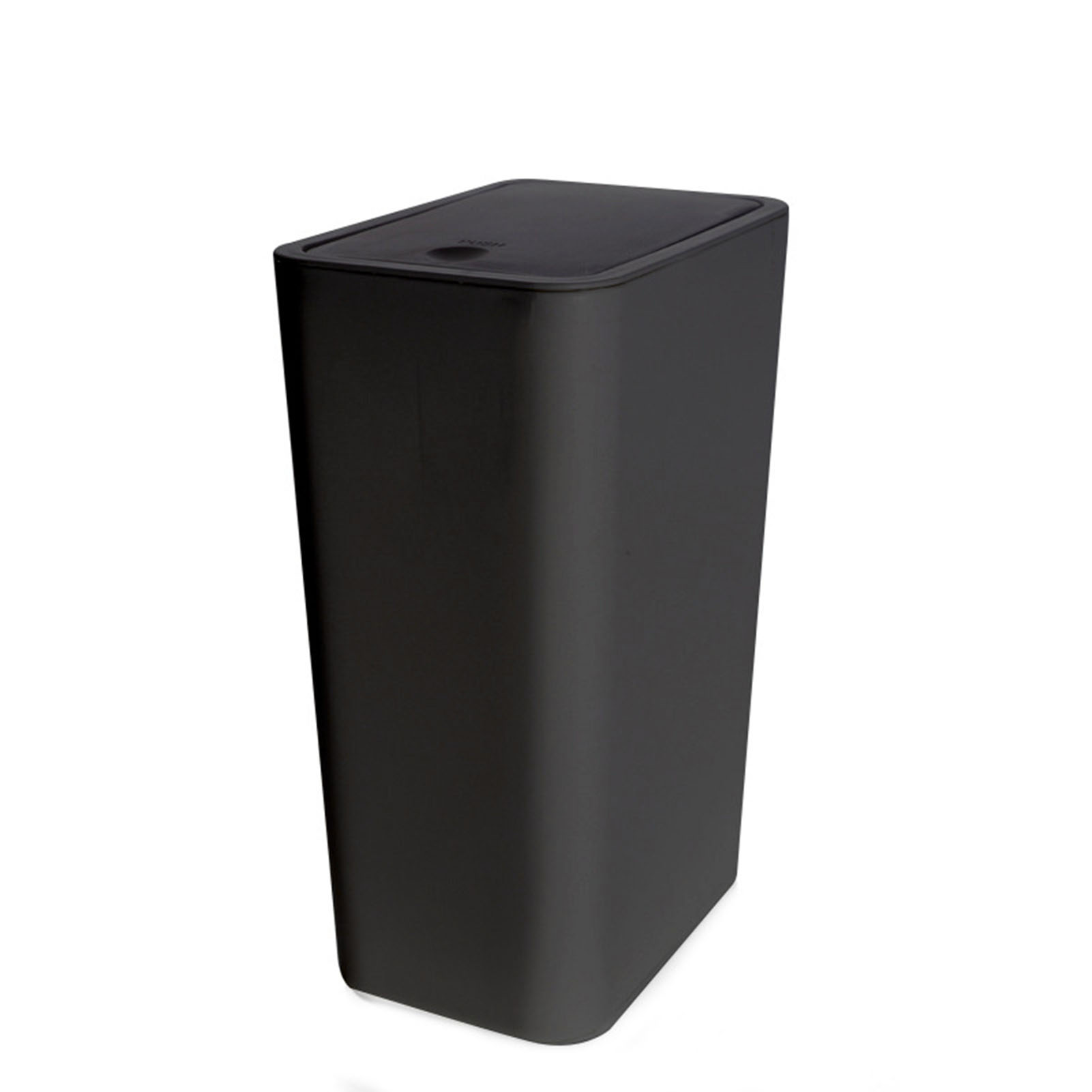 Press-type Trash Can Large Capacity Portable Garbage Bin For Bedroom: black / 6L